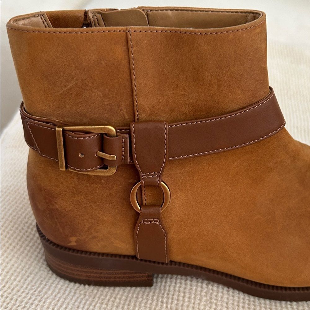Vionic Rhiannon Equestrian Ankle Boot,Cognac Nubuck Leather Buckle,Size 7.5 NWOT - Picture 6 of 8